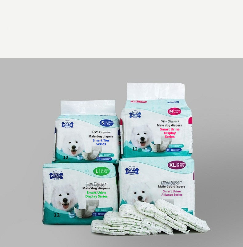 Pañal portátil para perros machos Petbest con pantalla de orina
