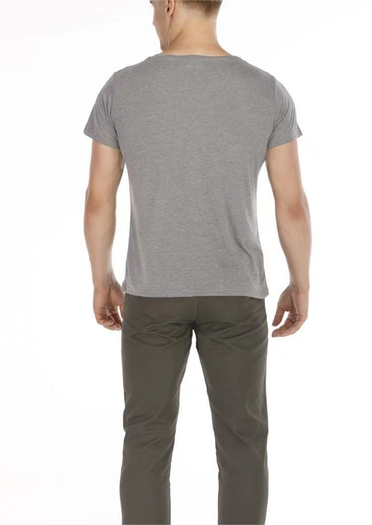 Camiseta informal multifuncional de manga corta y cuello redondo