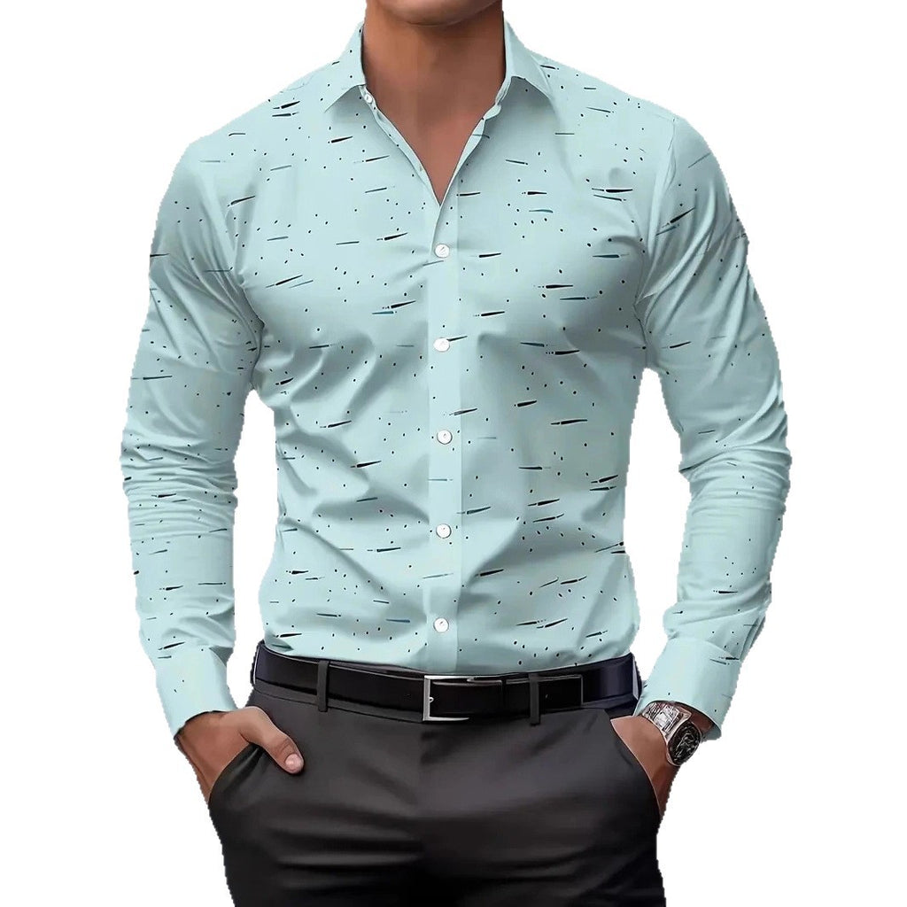 Fashionable Casual Printed Long-Sleeve Mens Shirt