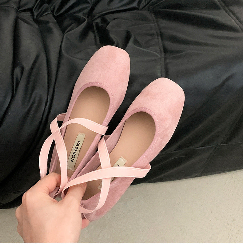 Zapatos planos bajos versátiles de color liso para mujer