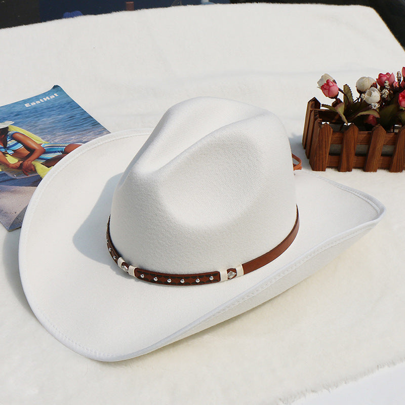 Sombrero de vaquero de lana de fieltro para montar a caballo para hombre