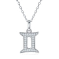 12 Zodiac Signs Gemini Set With Top quality Moissanite Luxurious And Fashionable Light Luxury Trend Jewelry Silver Necklace Pendant Silver Electroplated Platinum