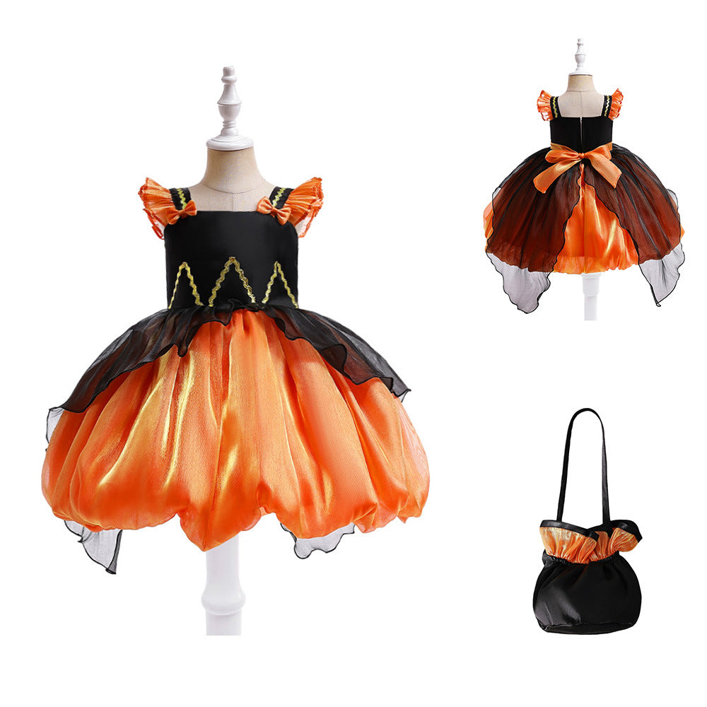 Disfraz de bruja de Halloween para actuación, vestido de princesa