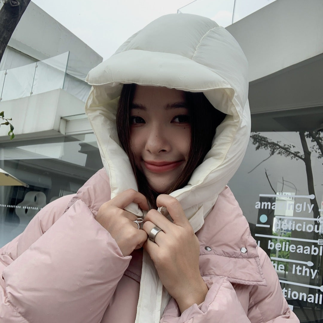 Unisex Warm Down Knit Beanie That Keeps Your Ears And Neck Cozy In Winter