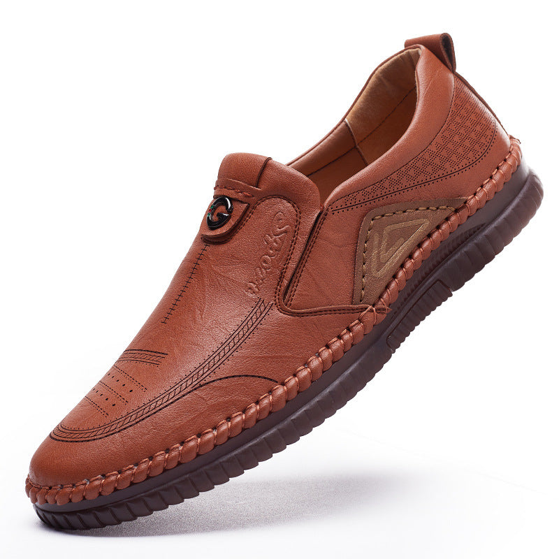 Zapatos casuales de cuero suave y transpirable para hombre