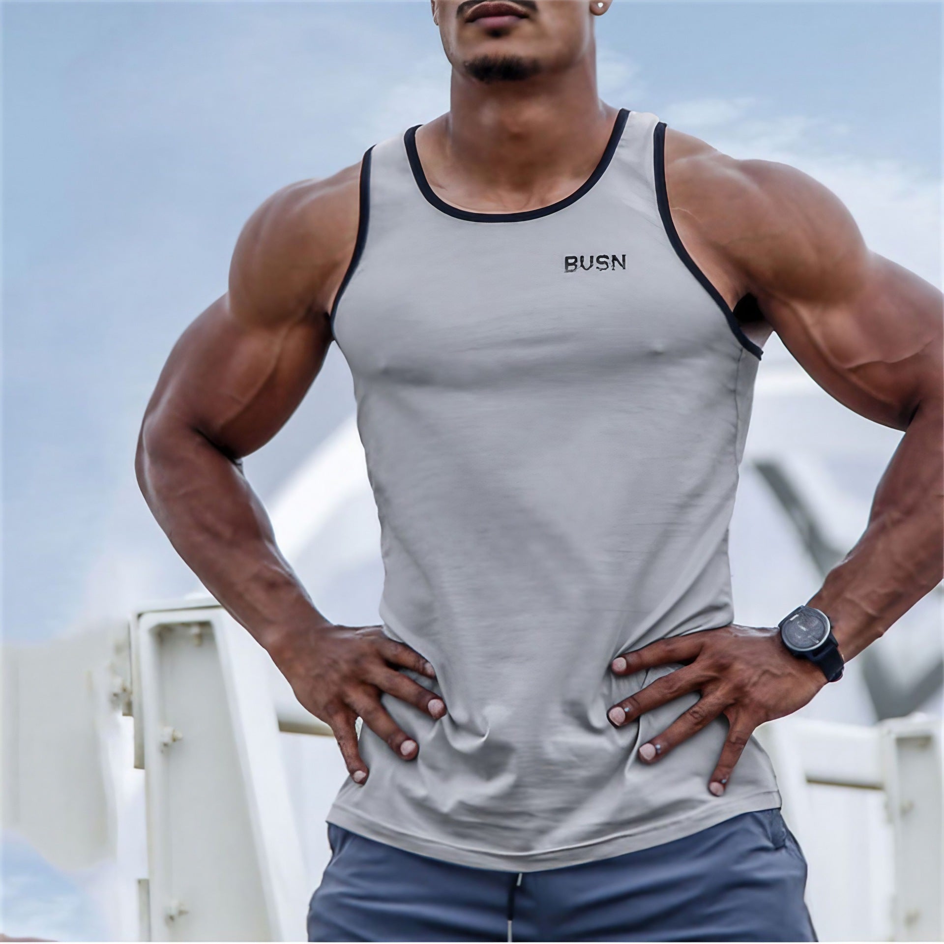 Camiseta de tirantes informal de verano para hombre para fitness muscular