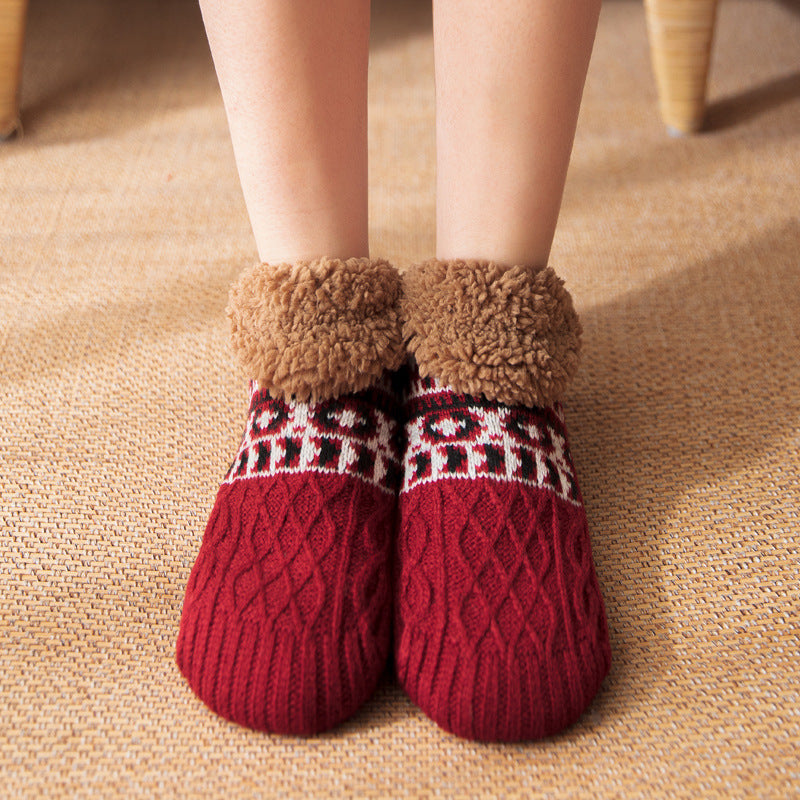 Calcetines tipo botín de forro polar, cómodos y antideslizantes, para uso en interiores, para mujeres y hombres.