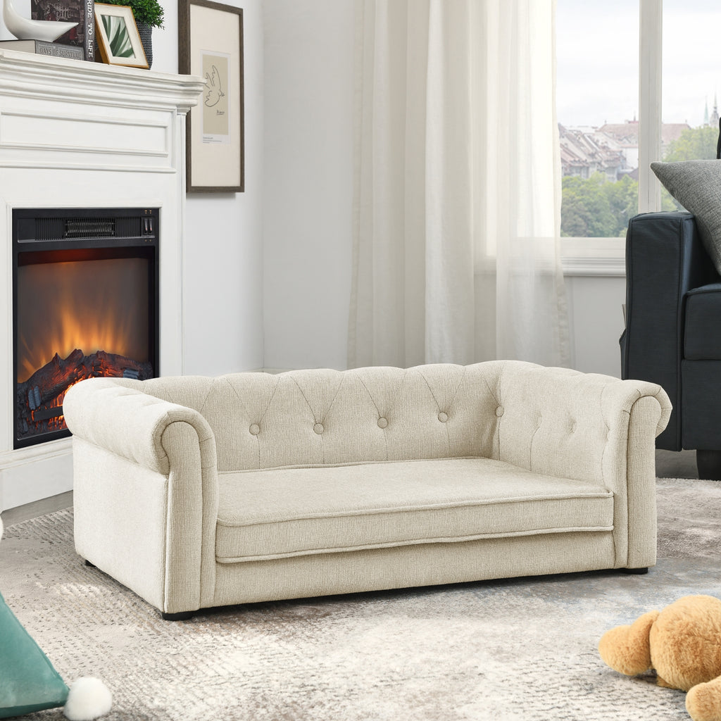Elegante cama rectangular para perros medianos y grandes, sofá cama elevado y duradero, cómodo.