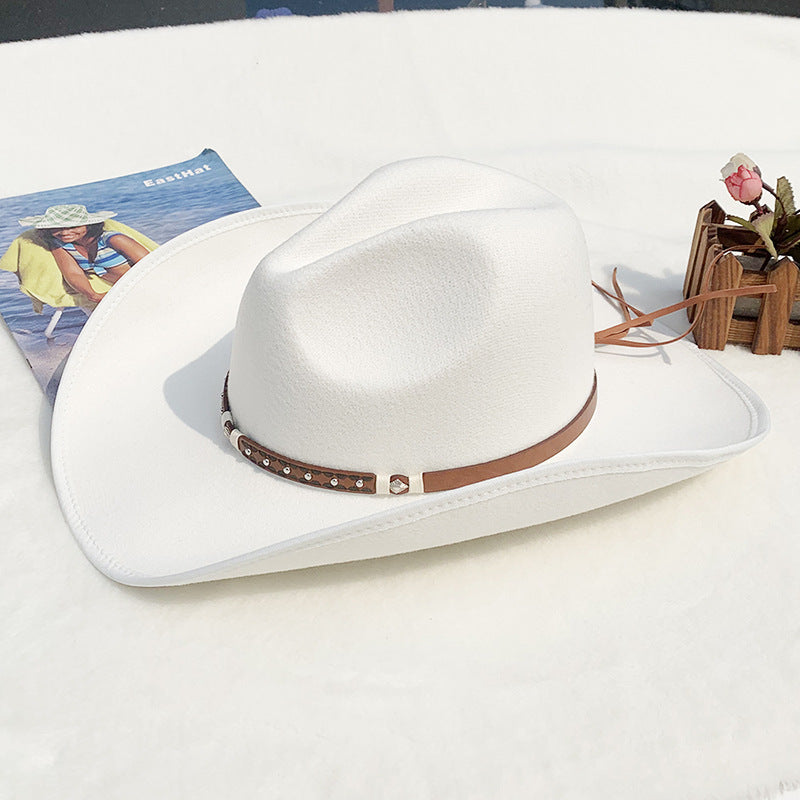 Sombrero de vaquero de lana de fieltro para montar a caballo para hombre