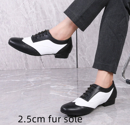 Zapatos de baile de salón de cuero para baile cuadrado y latino, con suela blanda, para adultos.