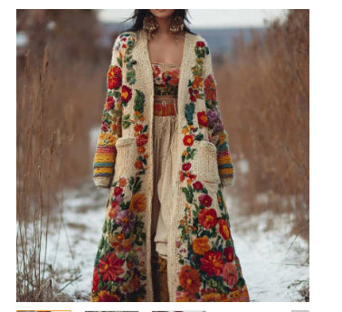 Mens Mid-Length Digital-Print Abstract Cape