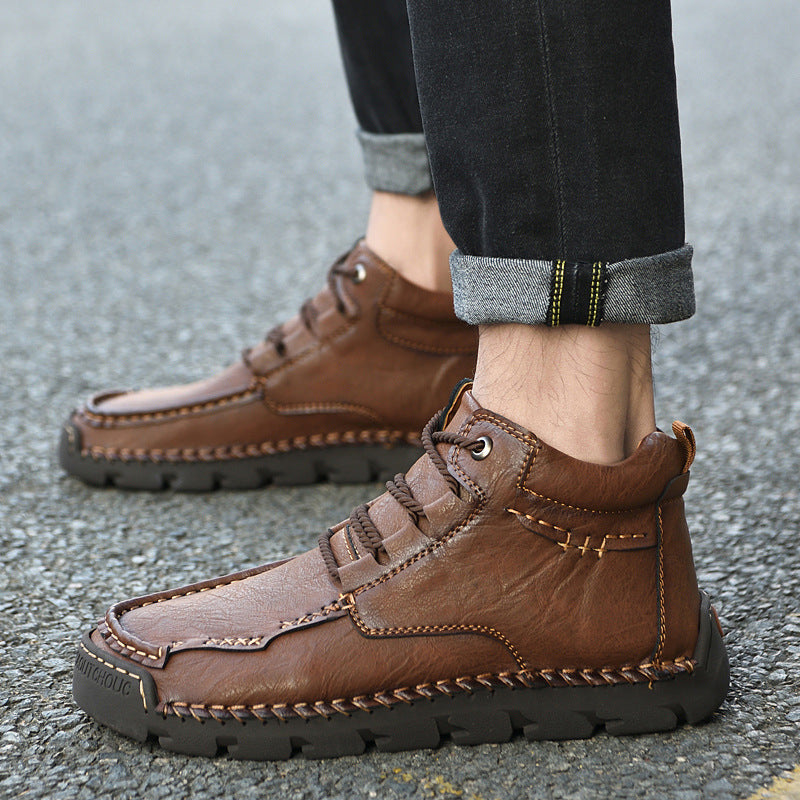Zapatos casuales retro de terciopelo y algodón cálidos para hombre
