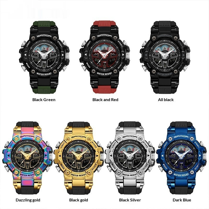 Reloj digital multifunción resistente al agua y moderno para estudiantes.