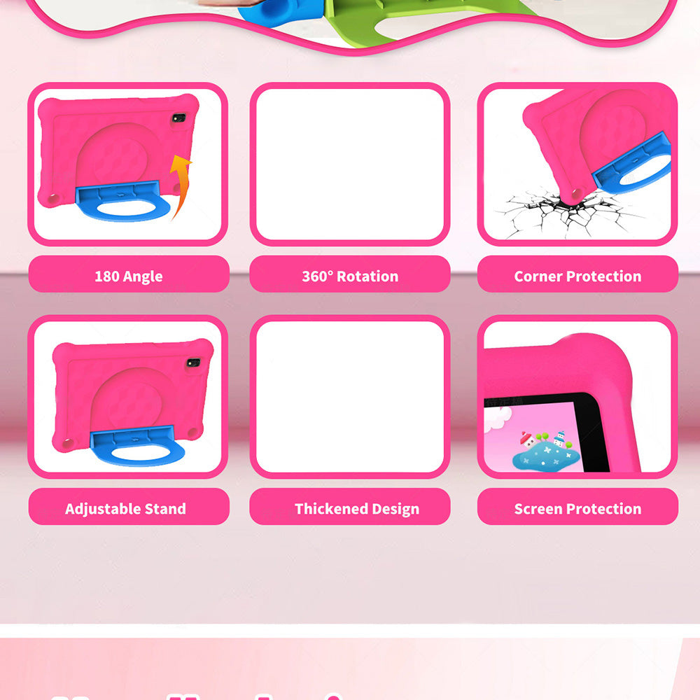 Tableta infantil G-tab T7Pro de 7 pulgadas con pantalla IPS de 1024 y 600 nits, Android 14, CPU de cuatro núcleos a 1,5 GHz, 4 GB de RAM, 2 GB de expansión y 2 GB de ROM, 64 GB de ROM, WiFi de 2,4 y 5 GHz, batería de 3000 mAh, cámara de 2 MP y 2 MP (rosa)