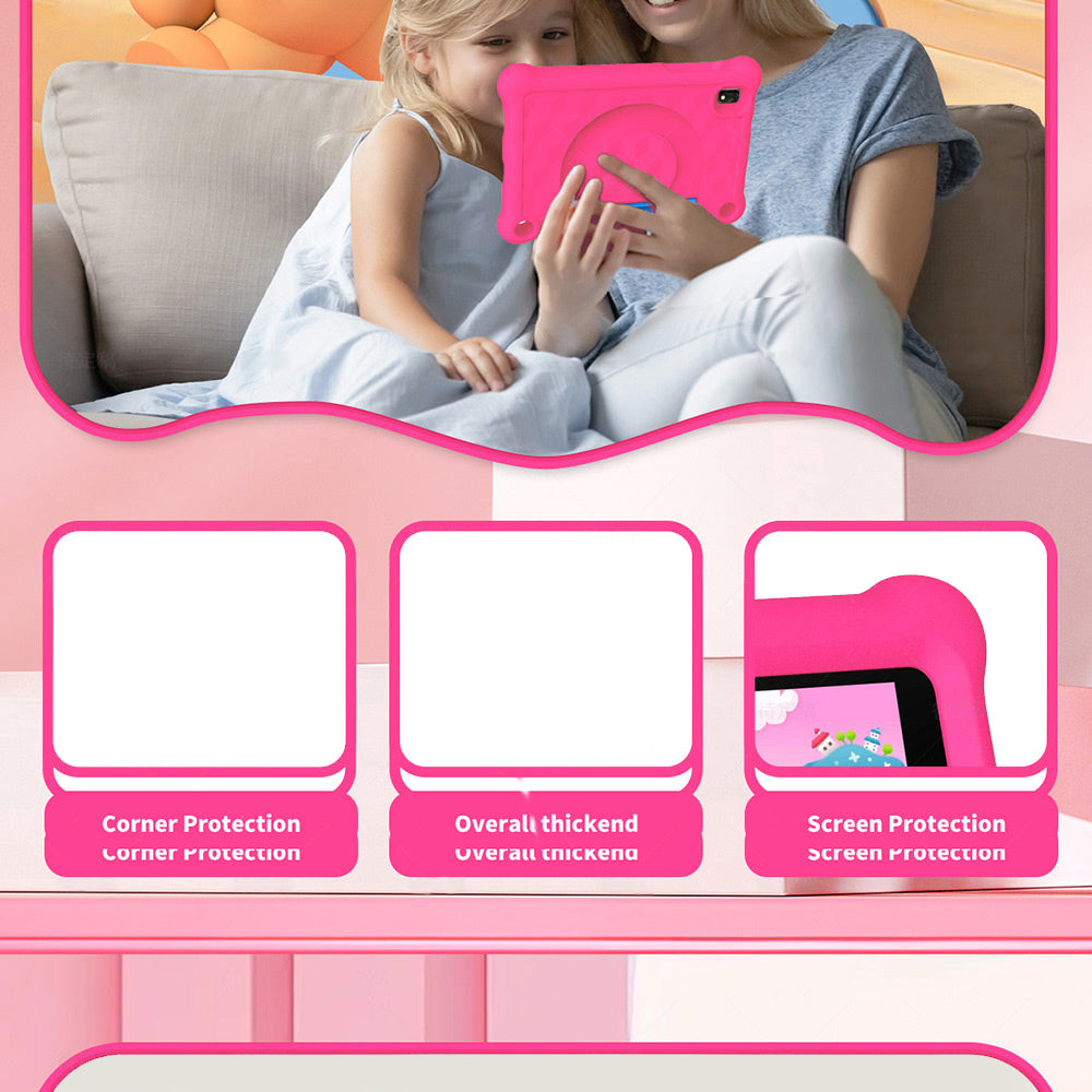 Tableta infantil G-tab T7Pro de 7 pulgadas con pantalla IPS de 1024 y 600 nits, Android 14, CPU de cuatro núcleos a 1,5 GHz, 4 GB de RAM, 2 GB de expansión y 2 GB de ROM, 64 GB de ROM, WiFi de 2,4 y 5 GHz, batería de 3000 mAh, cámara de 2 MP y 2 MP (rosa)