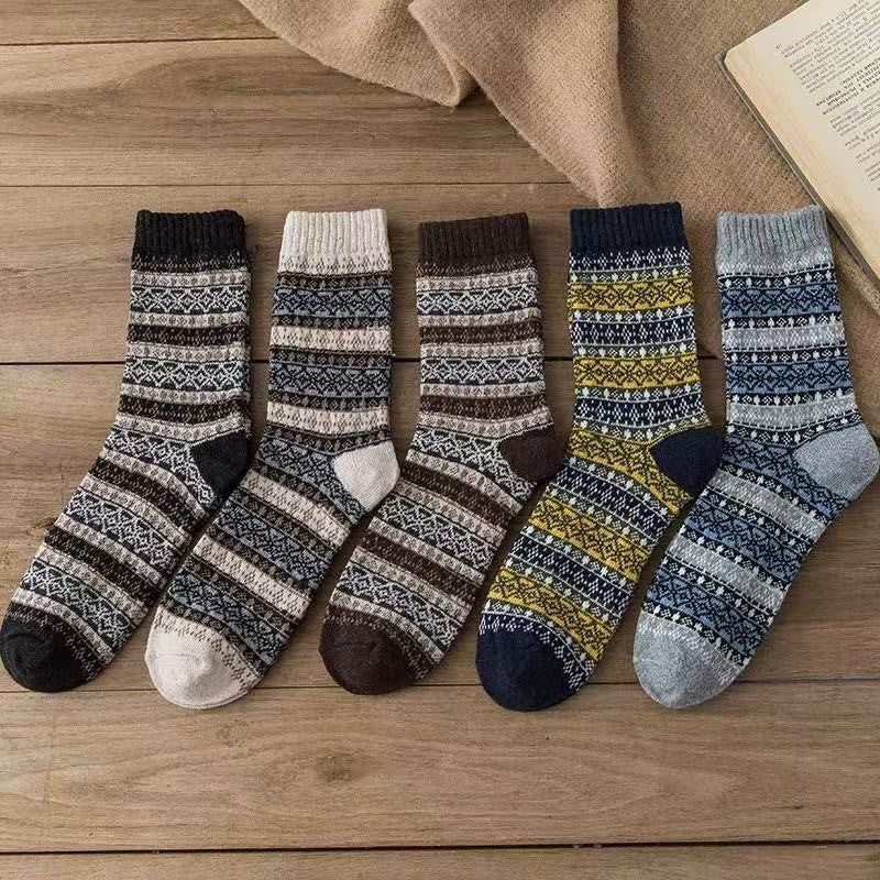 Calcetines térmicos de lana gruesos informales para hombre