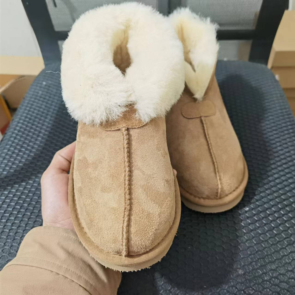 Botas de nieve de ante y piel de moda para mujer