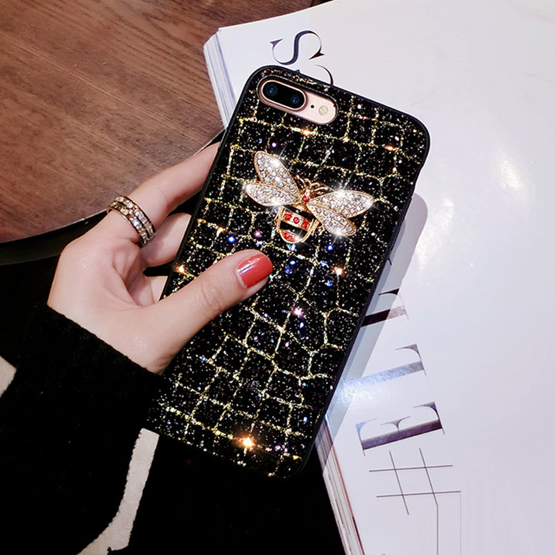 Funda para teléfono con abeja brillante