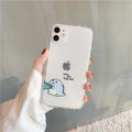 Funda protectora transparente para teléfono móvil, sencilla y anticaídas, ideal para parejas.
