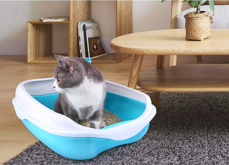 Inodoro semicerrado para gatos, grueso y resistente a salpicaduras