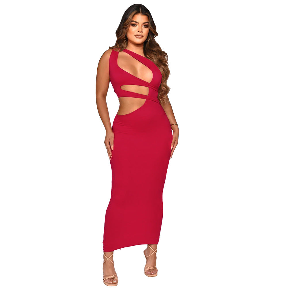 Vestido irregular con hombros descubiertos para mujer