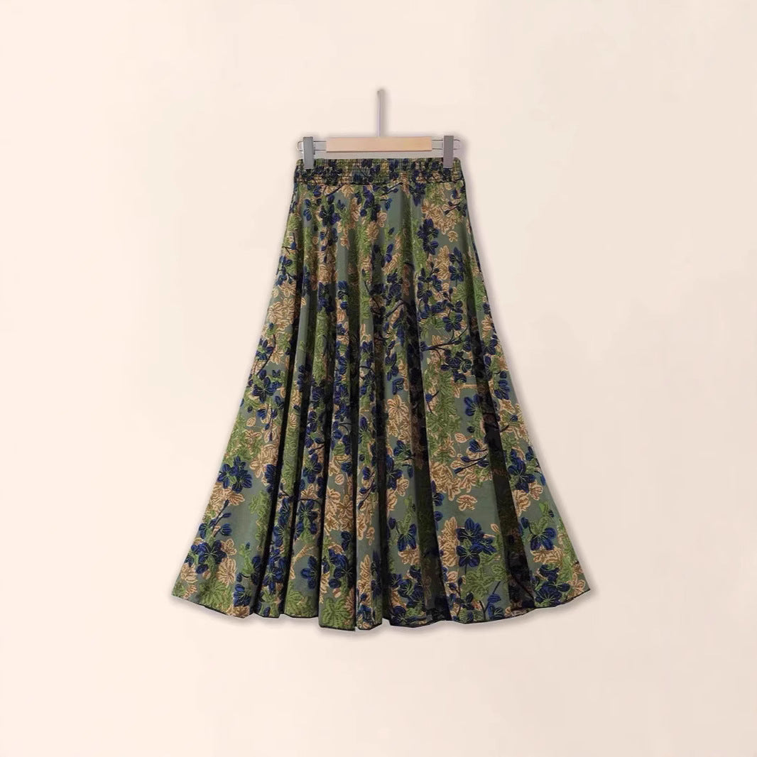 Vestido midi floral plisado adelgazante