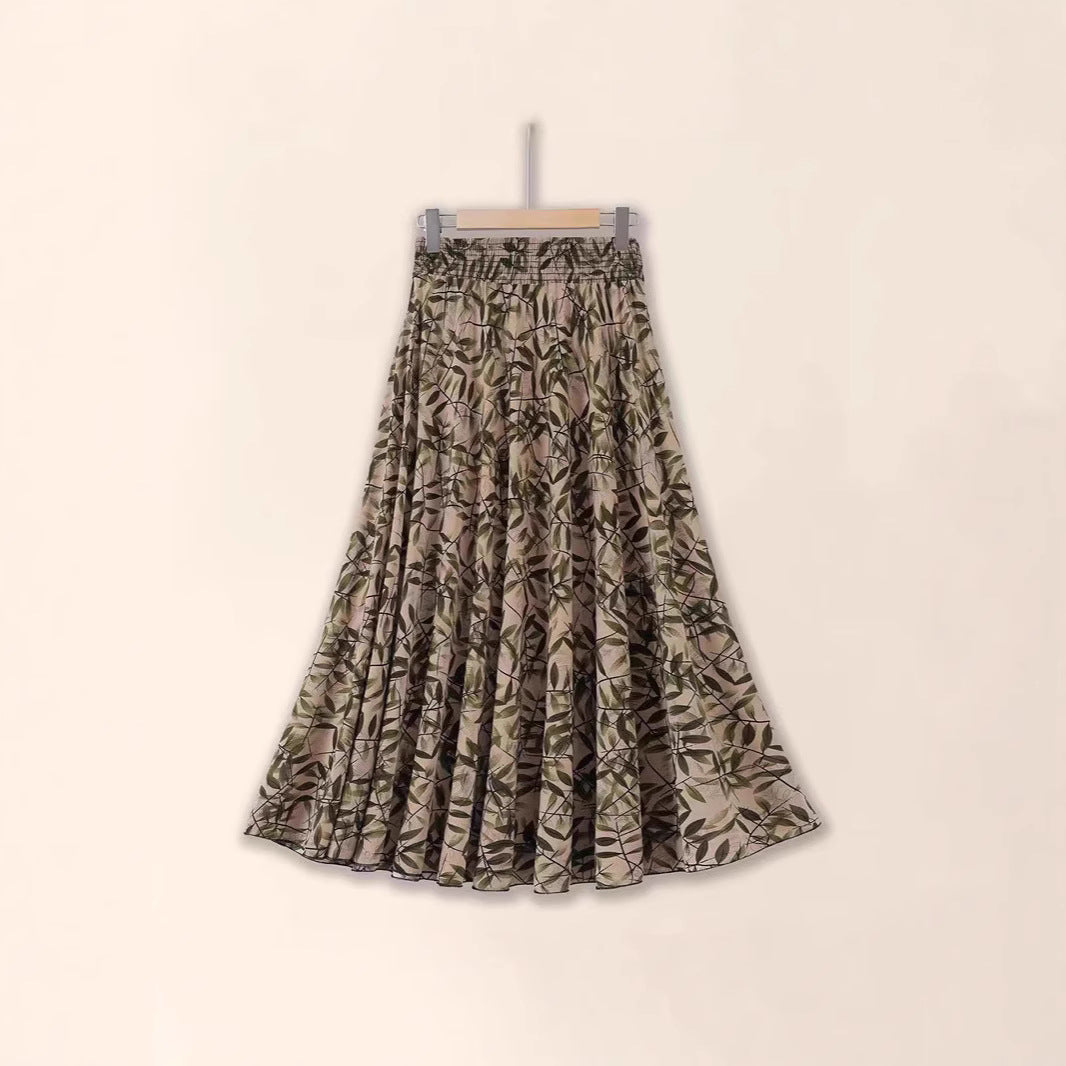 Vestido midi floral plisado adelgazante