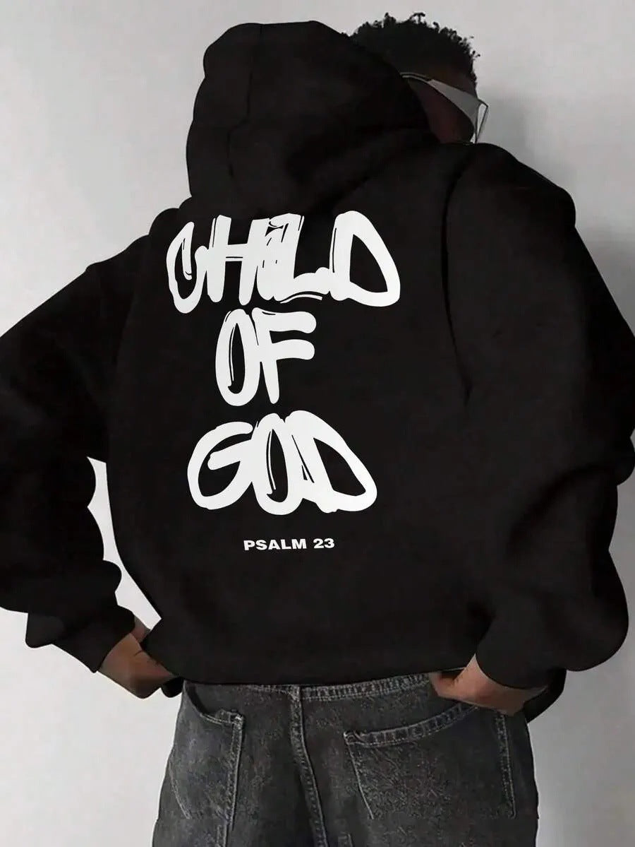 Sudadera con capucha y forro polar para hombre con estampado de letras