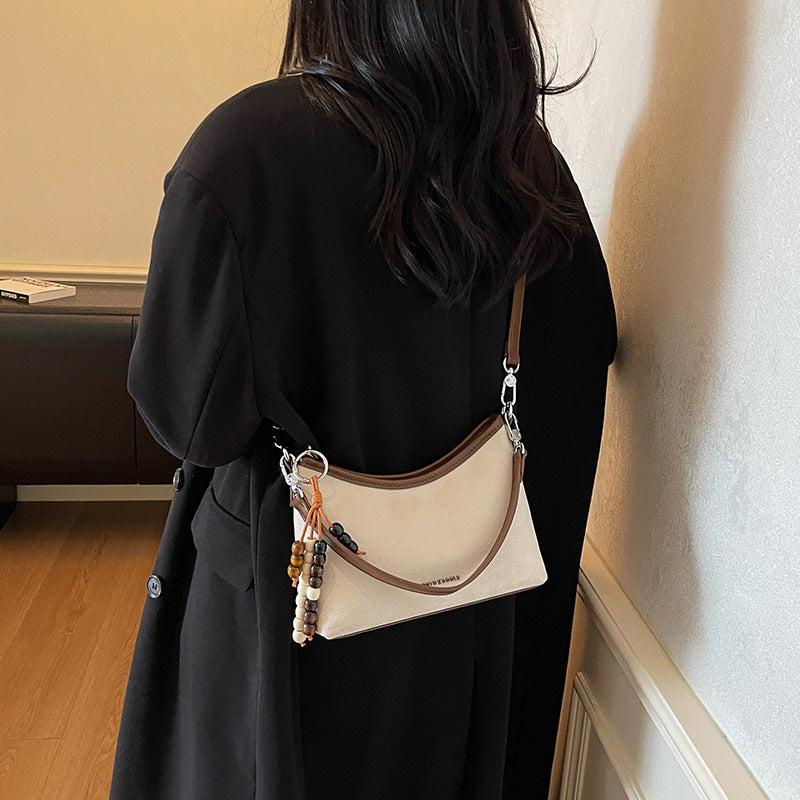 Bolso bandolera minimalista de estilo coreano para mujer, versátil y de color liso.