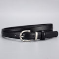 Women's First-Layer Cowhide All-Match Black Slim Belt