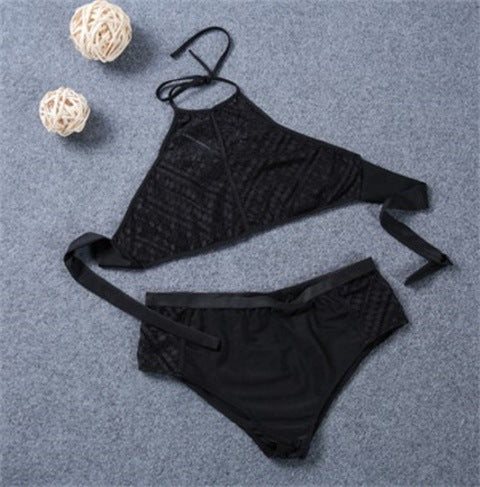 Sexy Split Bikini Set Women Halter Neck Two Piece Swimsuit Summer