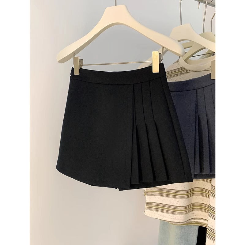 Loose-fitting Figure-flattering Versatile Wide-leg Pantskirt Shorts