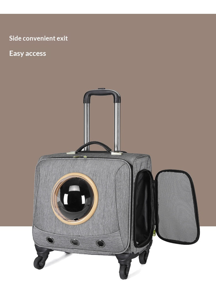 Transportín portátil para mascotas con ruedas universales