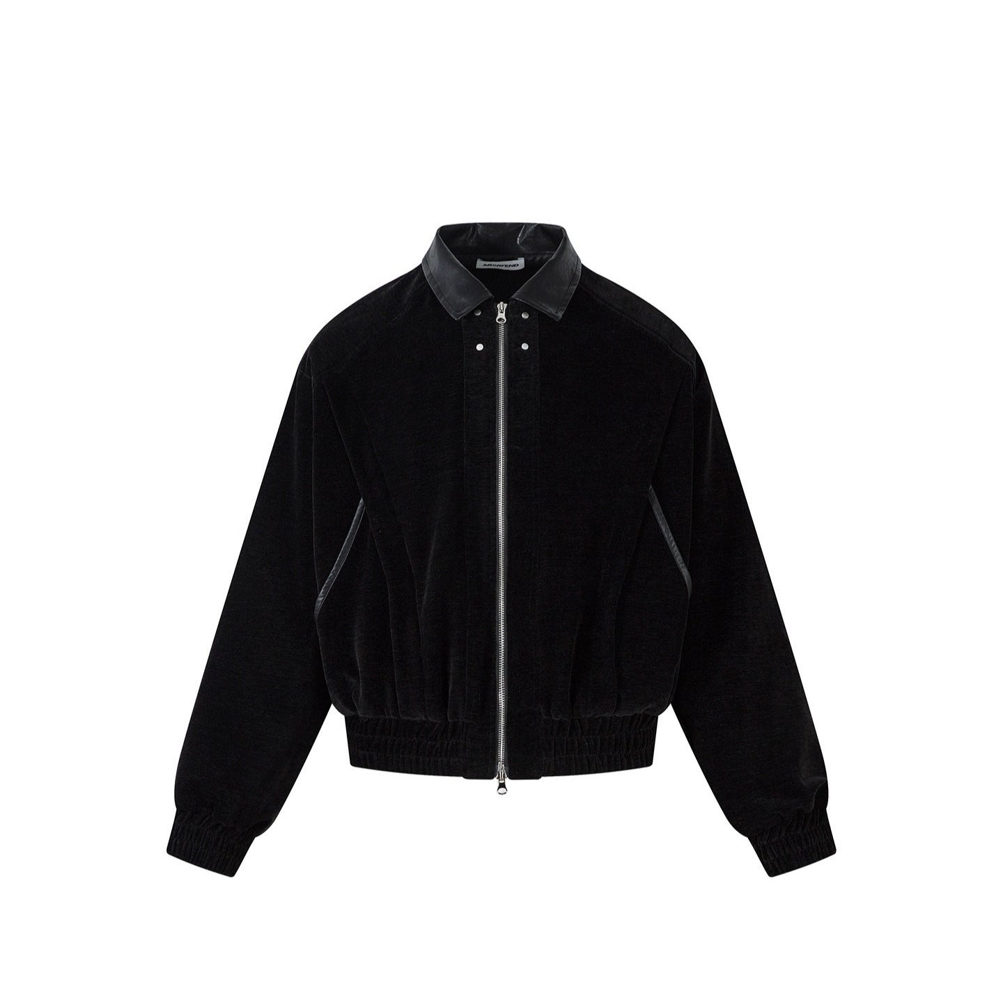 Rivet Contrast-Fabric Suede Patchwork Lapel Jacket