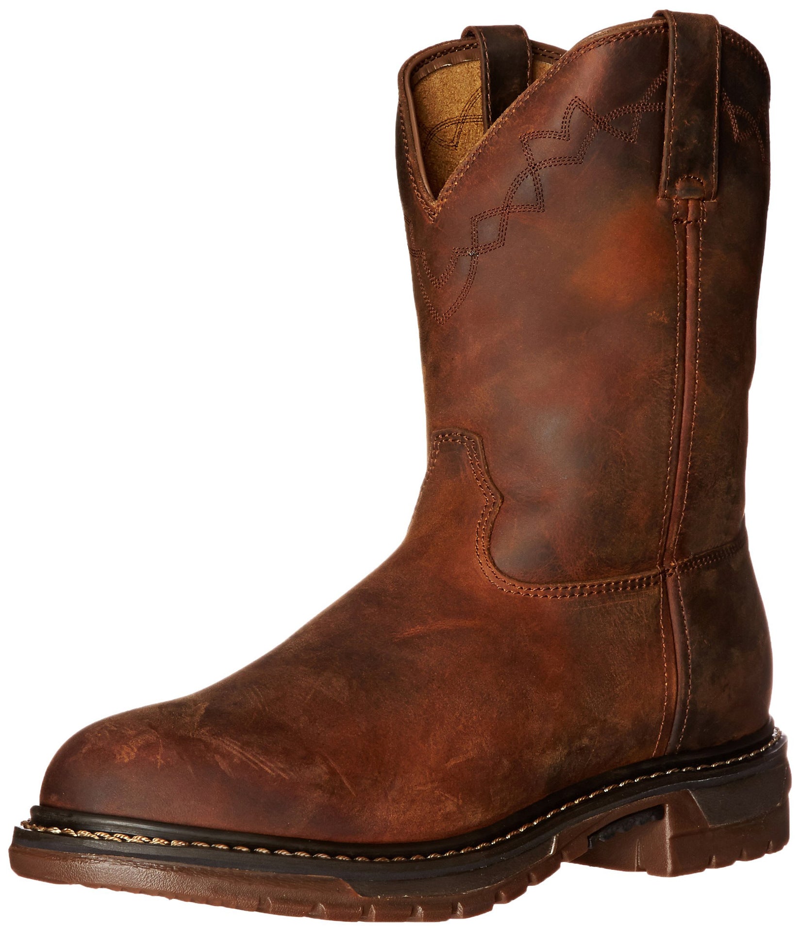 Botas de moto para hombre con punta redonda, cómodas, tacones bajos y puños elásticos.