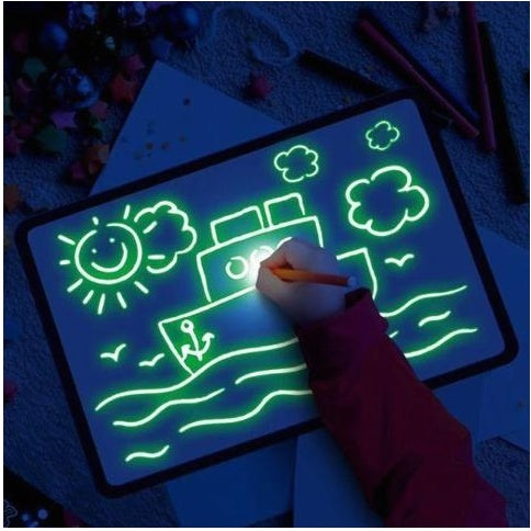 Tablero de dibujo educativo 3D con 8 efectos de luz y rompecabezas