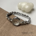 Reloj de cadena con perlas romanas para mujer