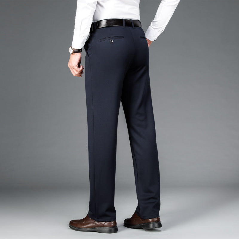 Pantalones casuales rectos de negocios elásticos para hombre