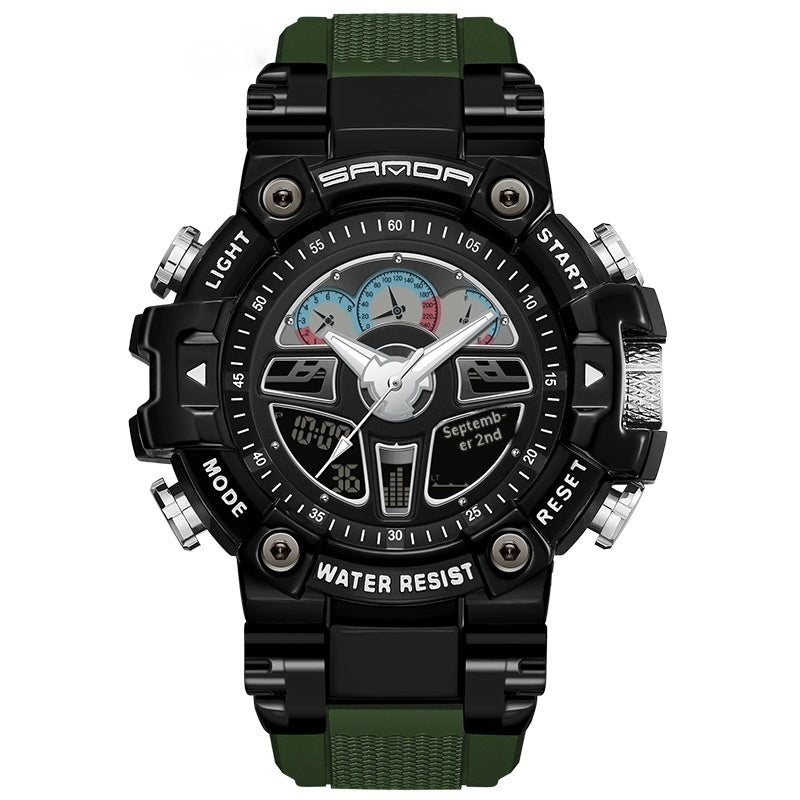Reloj digital multifunción resistente al agua y moderno para estudiantes.