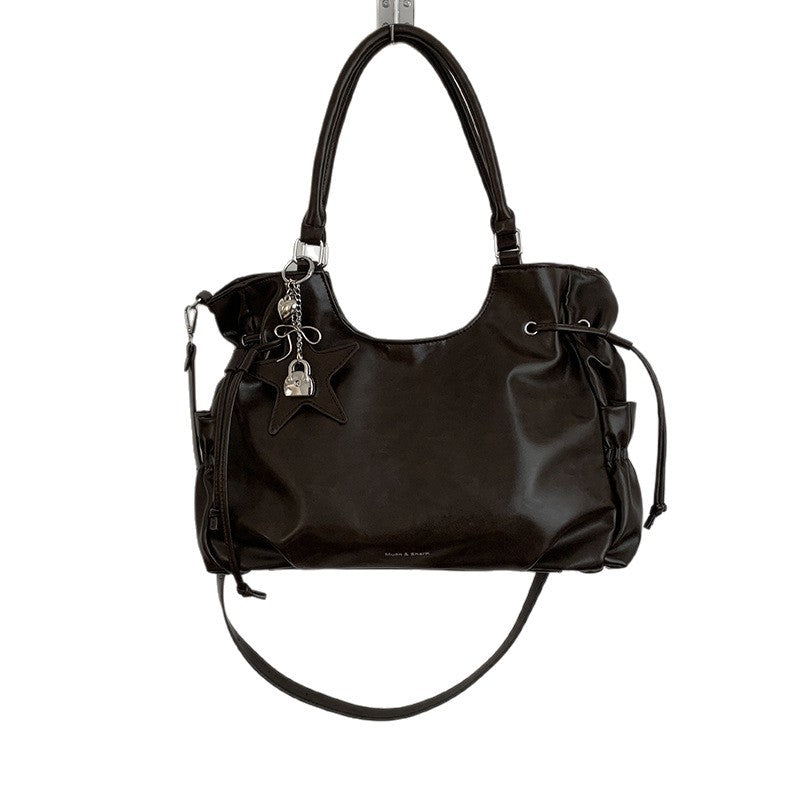 Bolso de mano estilo motero vintage de gran capacidad para mujer