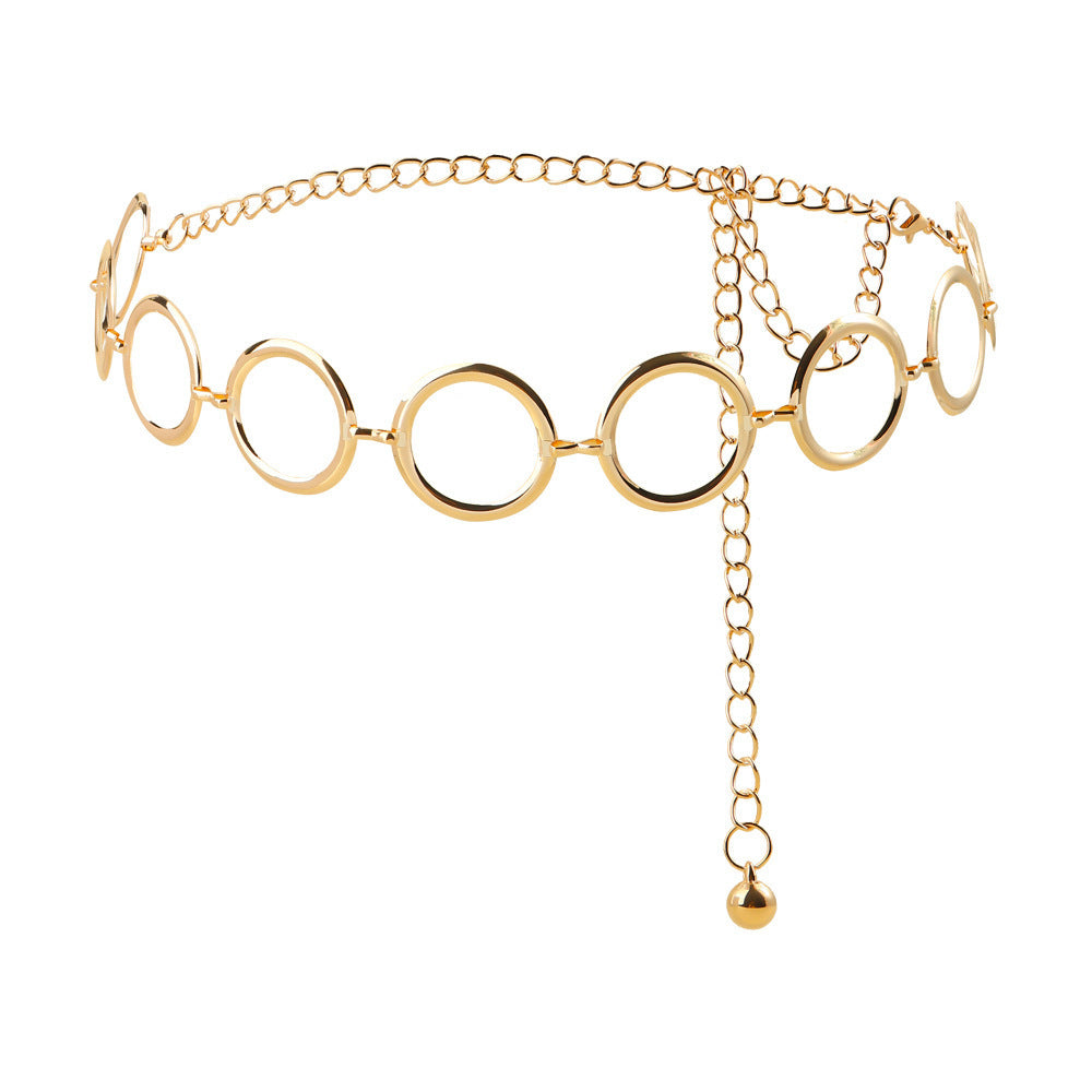 European And American-style Metal Ring Waist Chain Fashionable And Minimalist