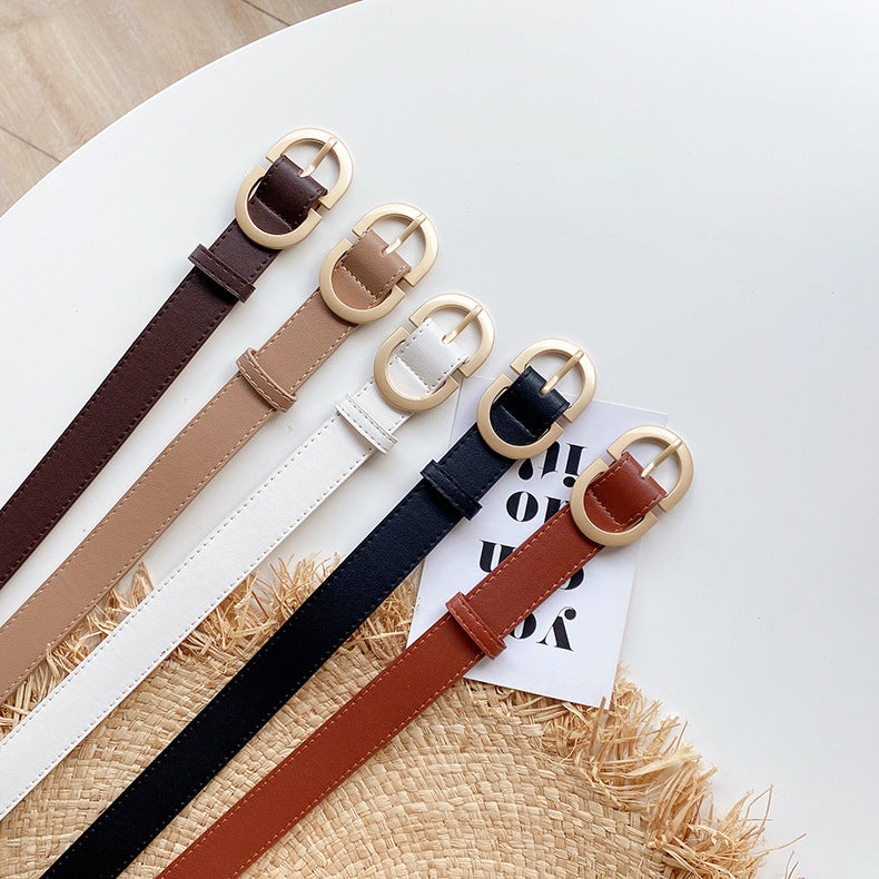 Women's D-Clasp Simple Decorative Leather Belt