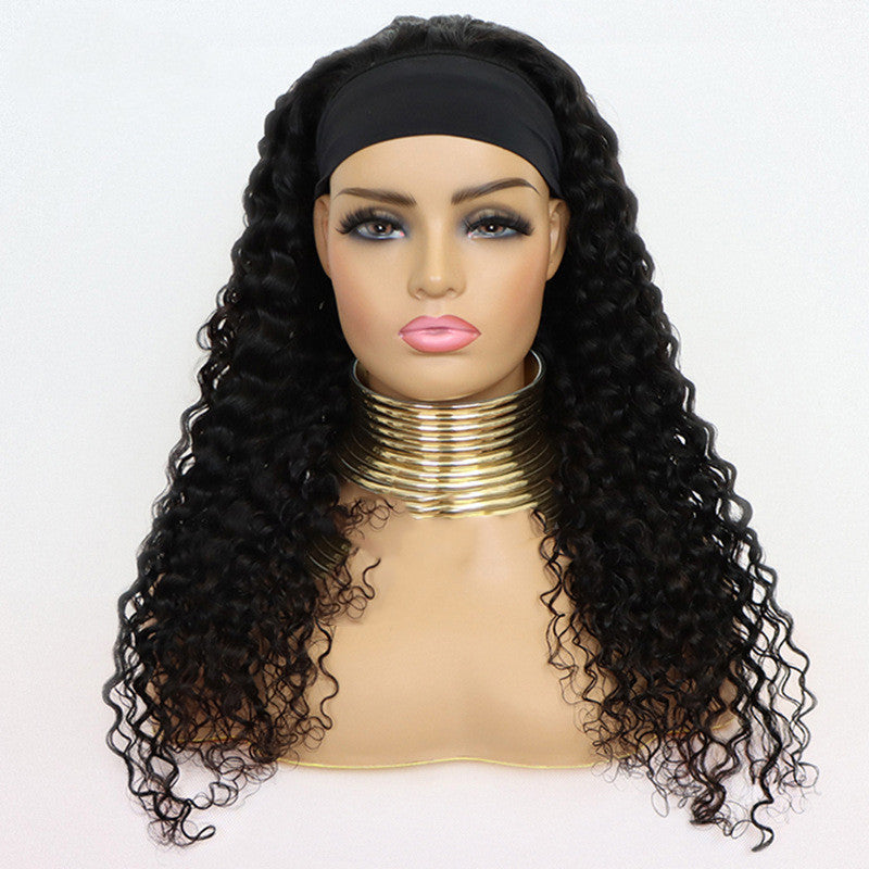 Pelucas de cabello humano con diadema y ondas al agua brasileñas