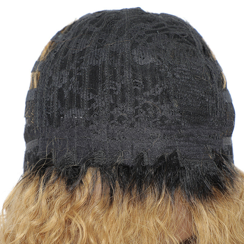 Diadema pequeña de pelo real rizado, cobertura para cabello corto de alta gama con volumen gradual.