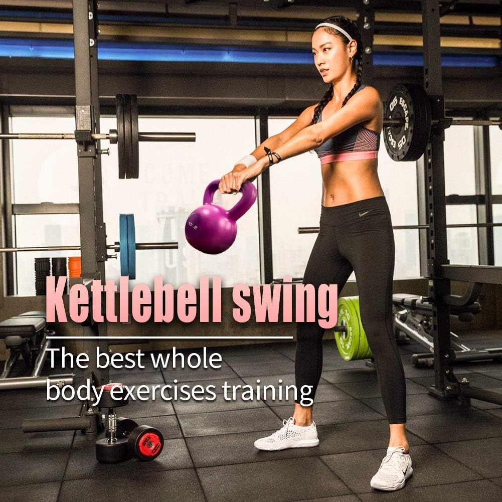 20lbs Kettlebell Set, Strength Training Kettlebells Weight Set For Women, Vinyl Coated Kettle Bell For Home Gym Workout Weight Lifting Equipment, Comfortable Grip Wide Handle Weights