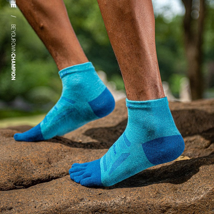 Calcetines profesionales de cinco dedos para correr, hasta media pantorrilla, para maratones al aire libre