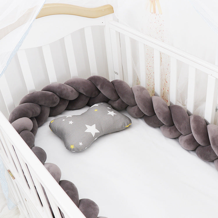 Protector de cuna para bebé, cojín con nudo trenzado, protector de cuna para bebé, decoración de habitación