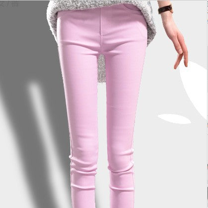 Pantalones pitillo coloridos con cintura elástica y elásticos para exteriores
