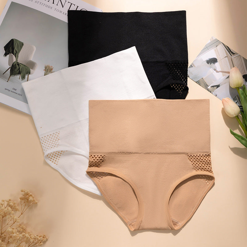 Ropa interior moldeadora de cintura alta y ahuecada para mujer que levanta los glúteos y el abdomen.