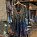 Vestido de verano para mujer, sexy, sin mangas, con cuello en V y estampado 3D